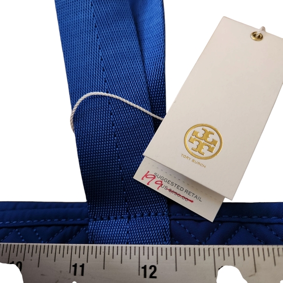 Tory Burch Blue Macaw Nylon Quilted Tote NWT - Picture 8 of 11